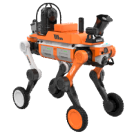 輔助偵察四足機器狗 （大狗、輪足【四合一多功能模塊（喊話+照明+警示+拾音）、防爆多參數測定器（4種氣體）】）